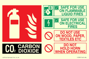 CO2 Fire Extinguisher Identification Sign